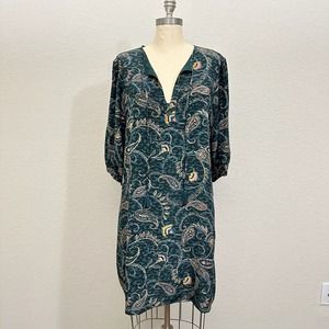 NWOT JOHNNY WAS JADE Marzanna Mini Dress Lined in Multi Paisley Print